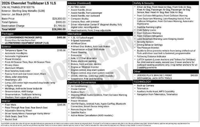 2026 Chevrolet Trailblazer LS
