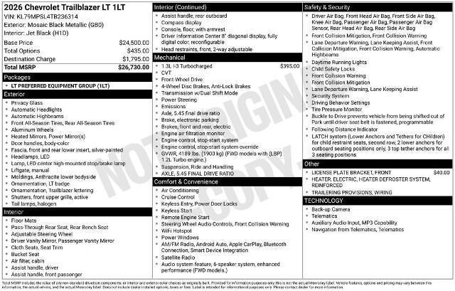 2026 Chevrolet Trailblazer LT