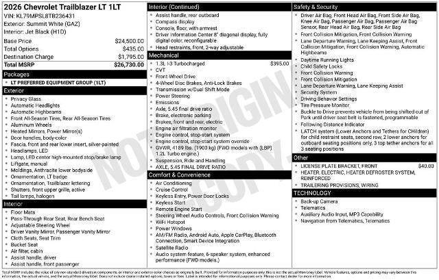 2026 Chevrolet Trailblazer LT