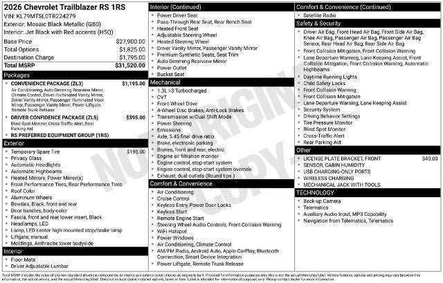 2026 Chevrolet Trailblazer RS