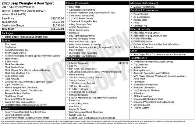 2023 Jeep Wrangler Sport