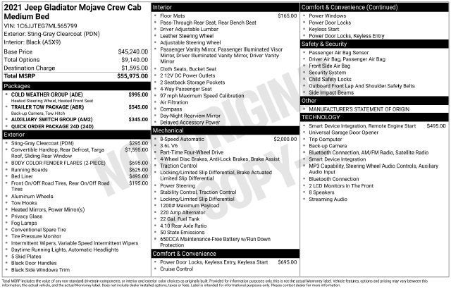 2021 Jeep Gladiator Mojave