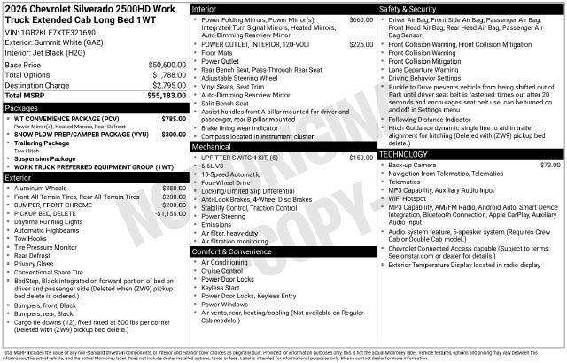 2026 Chevrolet Silverado 2500 HD WT