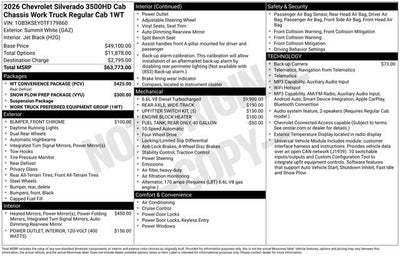 2026 Chevrolet Silverado 3500 HD Chassis Cab Work Truck