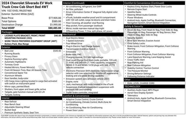 2024 Chevrolet Silverado EV Work Truck