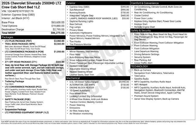 2026 Chevrolet Silverado 2500 HD LTZ