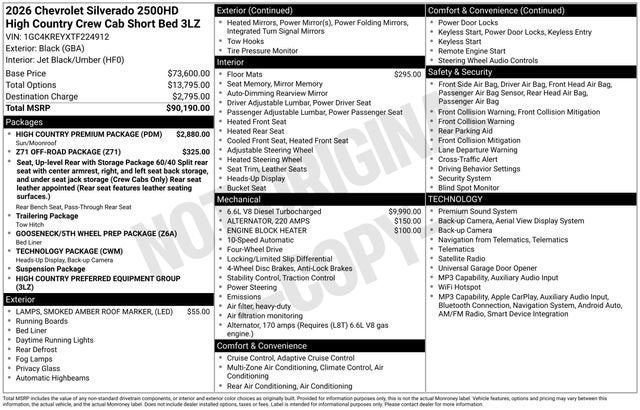 2026 Chevrolet Silverado 2500 HD High Country