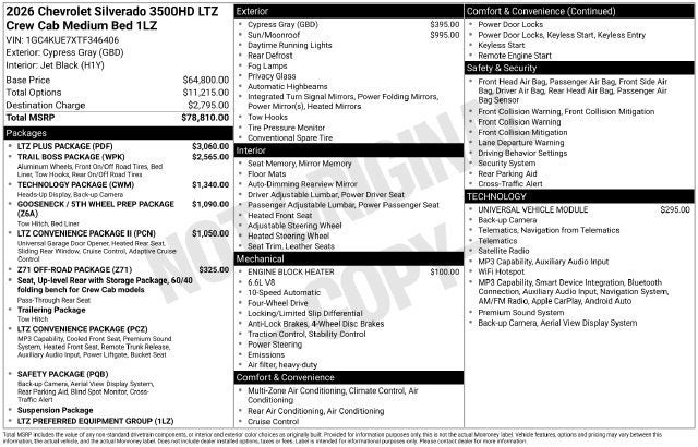 2026 Chevrolet Silverado 3500 HD LTZ