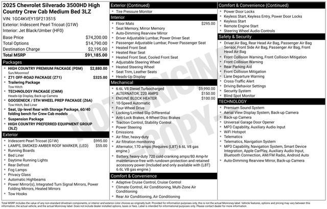 2025 Chevrolet Silverado 3500 HD High Country
