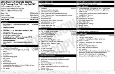 2026 Chevrolet Silverado 3500 HD High Country DRW