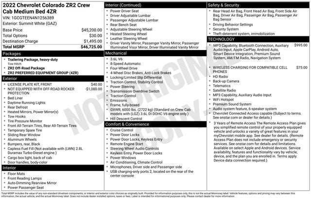 2022 Chevrolet Colorado ZR2