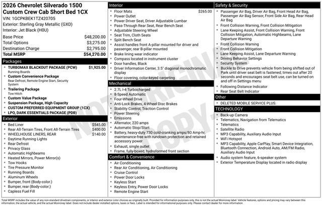 2026 Chevrolet Silverado 1500 Custom