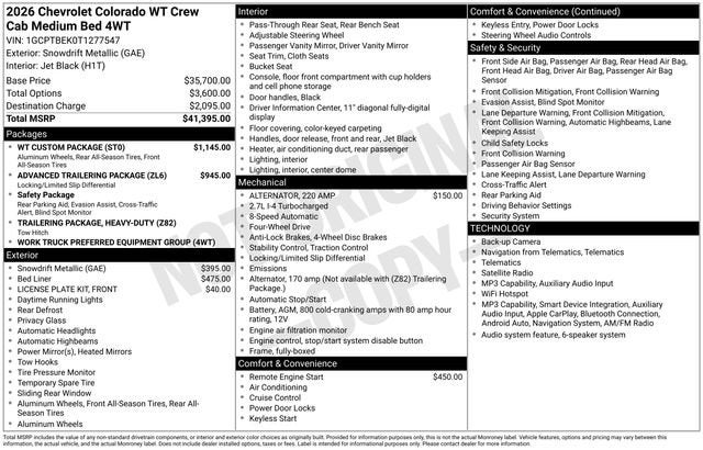 2026 Chevrolet Colorado WT