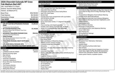 2026 Chevrolet Colorado WT