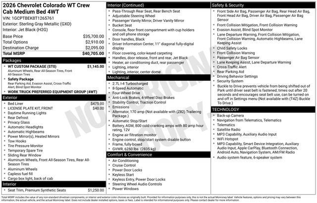 2026 Chevrolet Colorado WT