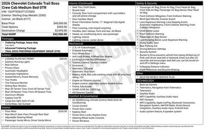 2026 Chevrolet Colorado Trail Boss