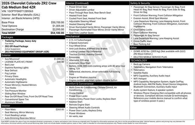 2026 Chevrolet Colorado ZR2