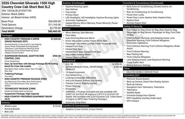 2026 Chevrolet Silverado 1500 High Country