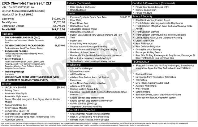 2026 Chevrolet Traverse LT