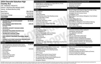 2026 Chevrolet Suburban High Country
