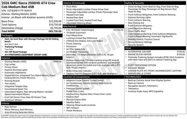 2026 GMC Sierra 2500 HD AT4