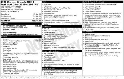 2026 Chevrolet Silverado 2500 HD WT