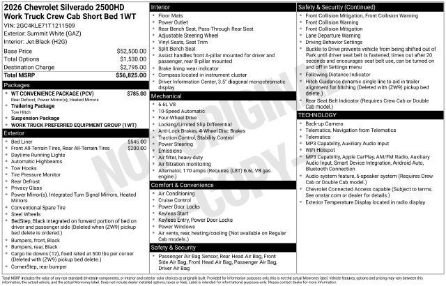 2026 Chevrolet Silverado 2500 HD WT