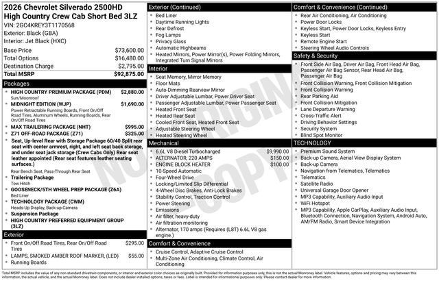 2026 Chevrolet Silverado 2500 HD High Country