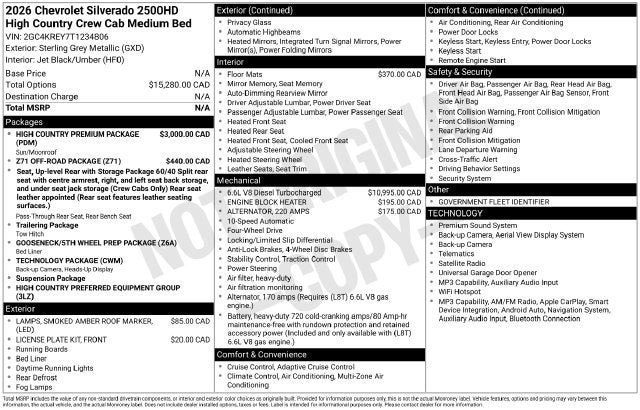 2026 Chevrolet Silverado 2500 HD High Country