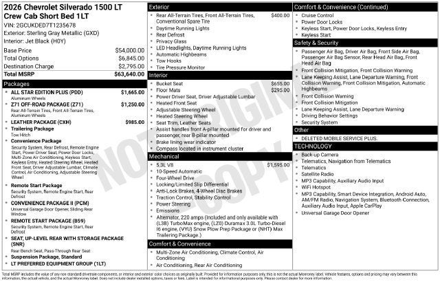 2026 Chevrolet Silverado 1500 LT