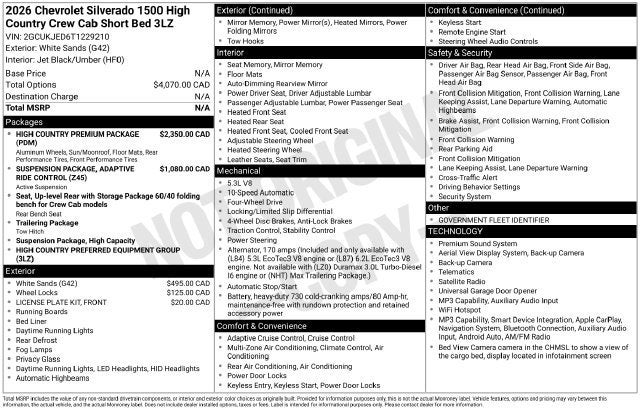 2026 Chevrolet Silverado 1500 High Country