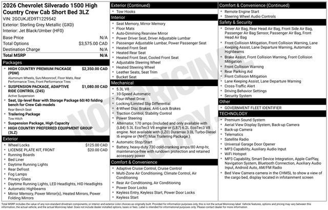 2026 Chevrolet Silverado 1500 High Country