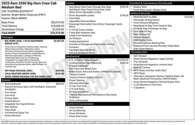 2025 RAM 2500 Big Horn