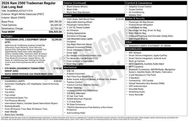 2026 RAM 2500 Tradesman