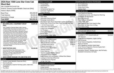 2026 RAM 1500 Lone Star
