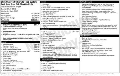 2026 Chevrolet Silverado 1500 Custom Trail Boss
