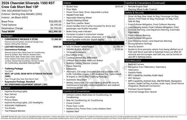 2026 Chevrolet Silverado 1500 RST