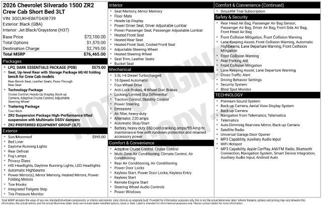 2026 Chevrolet Silverado 1500 ZR2