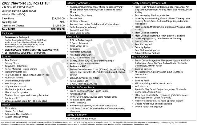 2027 Chevrolet Equinox LT