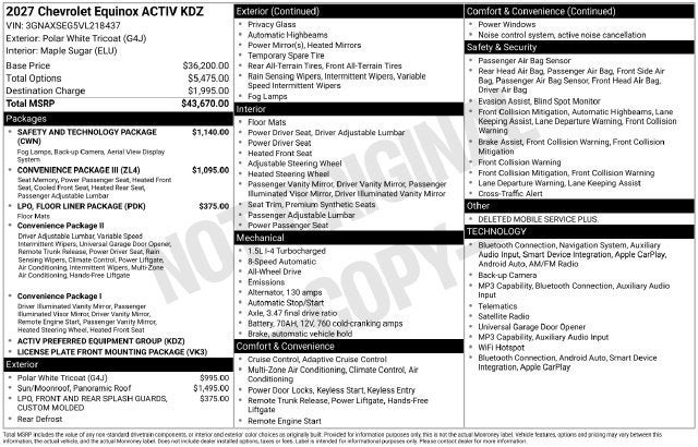2027 Chevrolet Equinox ACTIV