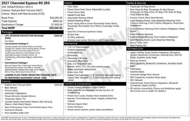 2027 Chevrolet Equinox RS
