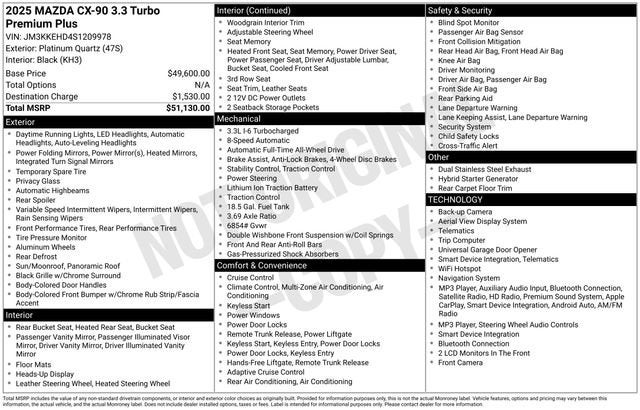 2025 Mazda Mazda CX-90 Premium Plus Package