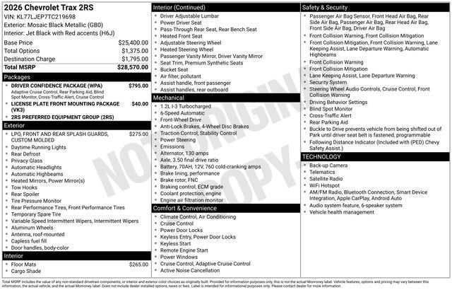2026 Chevrolet Trax 2RS