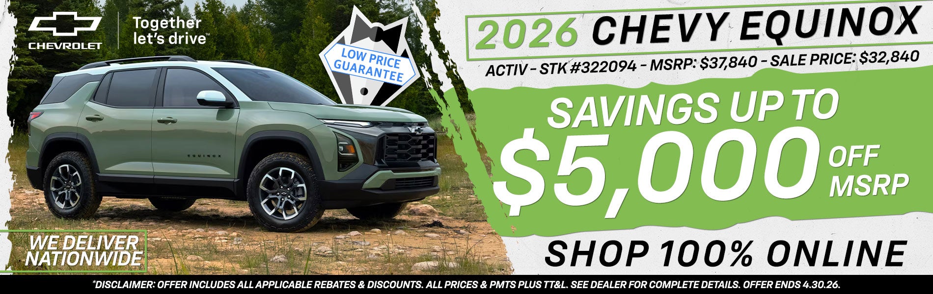 2026 Chevy Equinox - Savings Up To $5,000 Off MSRP