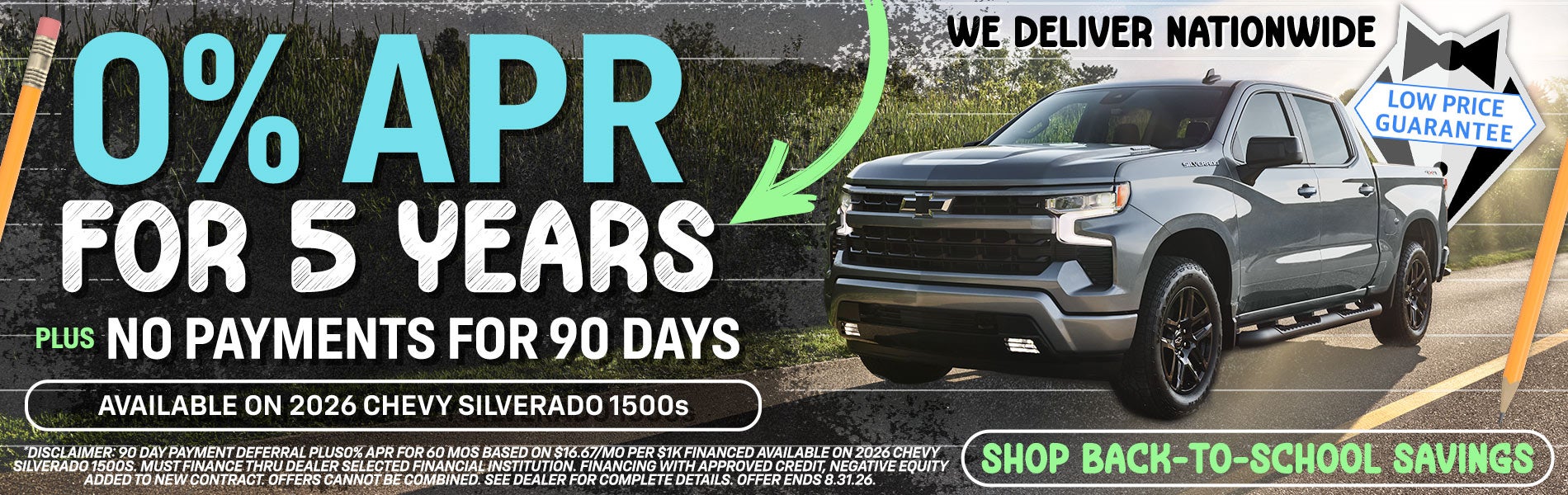0% APR For 5 Years On 2026 Chevy Silverado 1500s