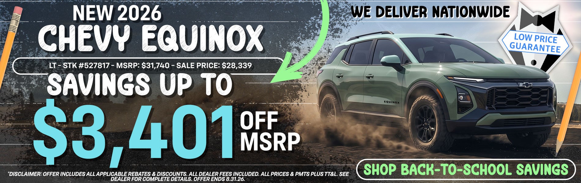 2026 Chevy Equinox - Savings Up To $3,401 Off MSRP OR 0% APR