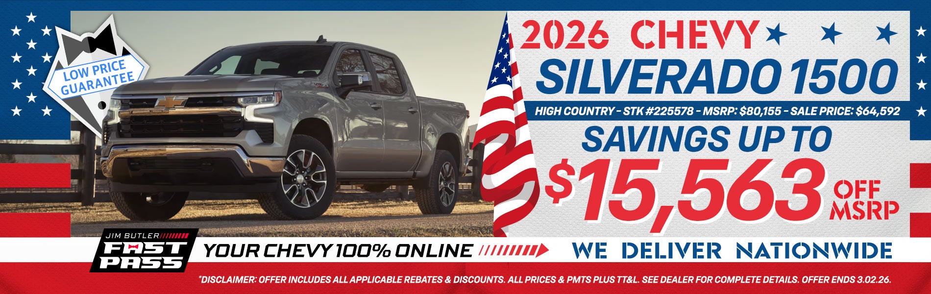 2026 Chevy Silverado 1500 - Savings Up To $15,563 Off MSRP