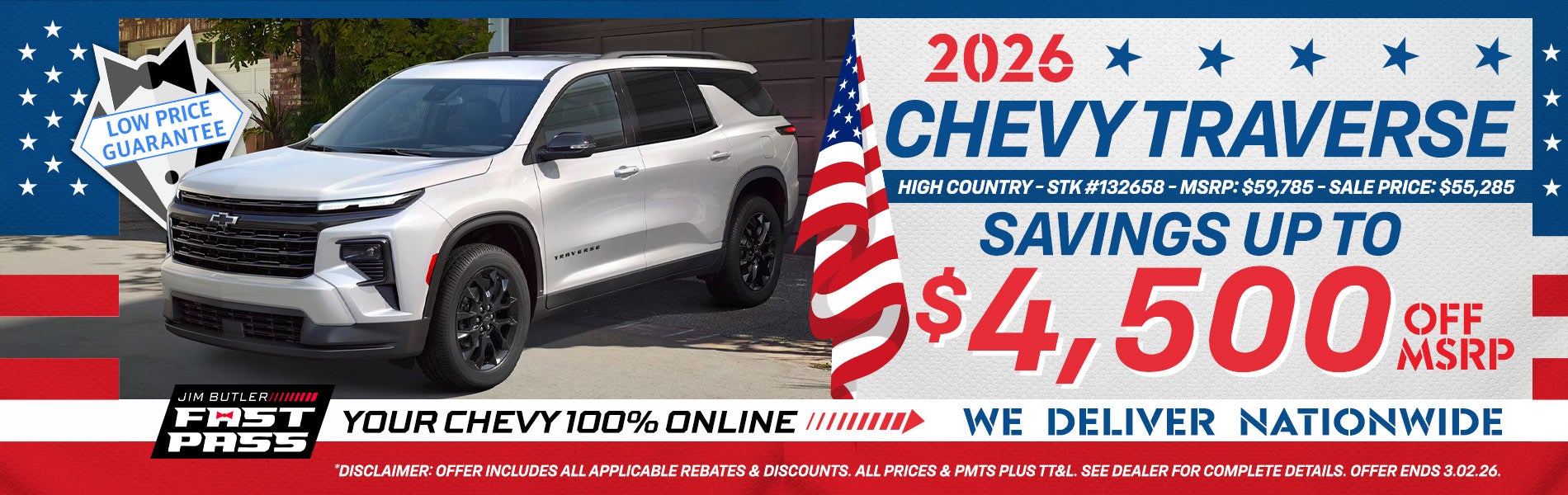 2026 Chevy Traverse - Savings Up To $4,500 Off MSRP