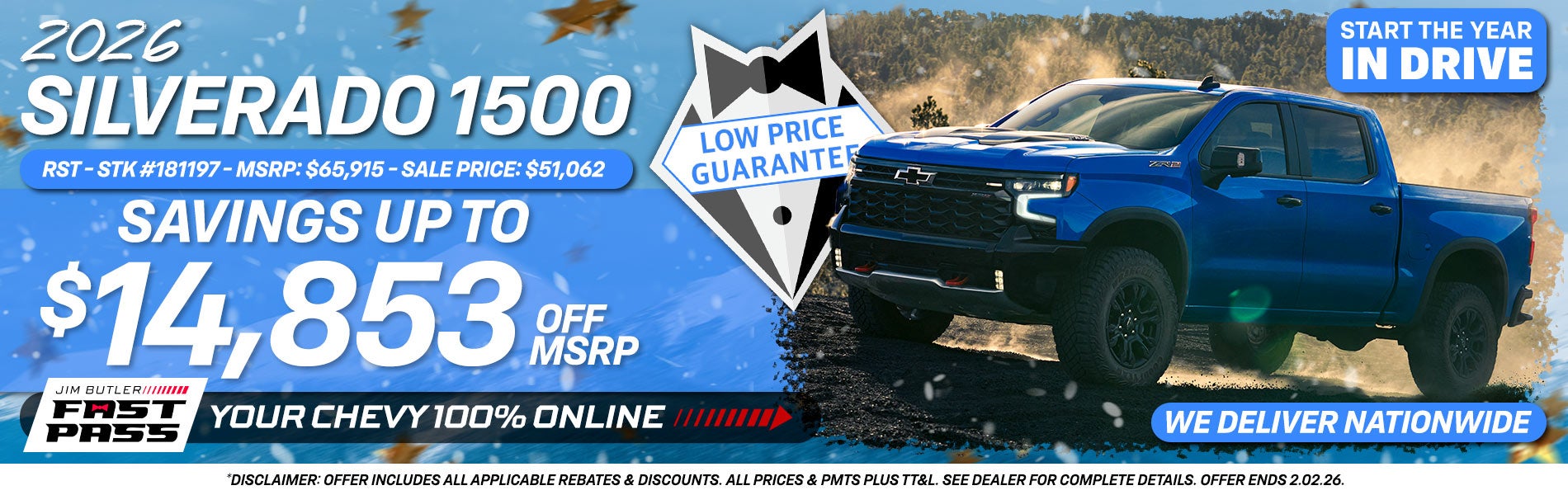 2026 Chevy Silverado 1500 - Savings Up To $14,853 Off MSRP