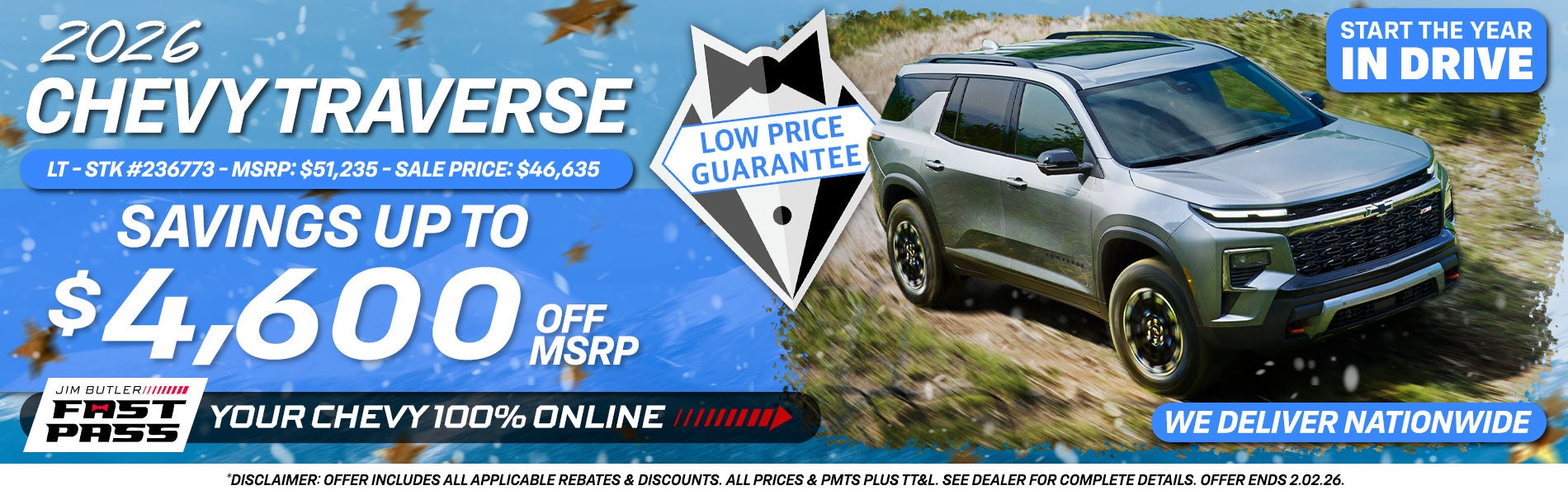 2026 Chevy Traverse - Savings Up To $4,600 Off MSRP